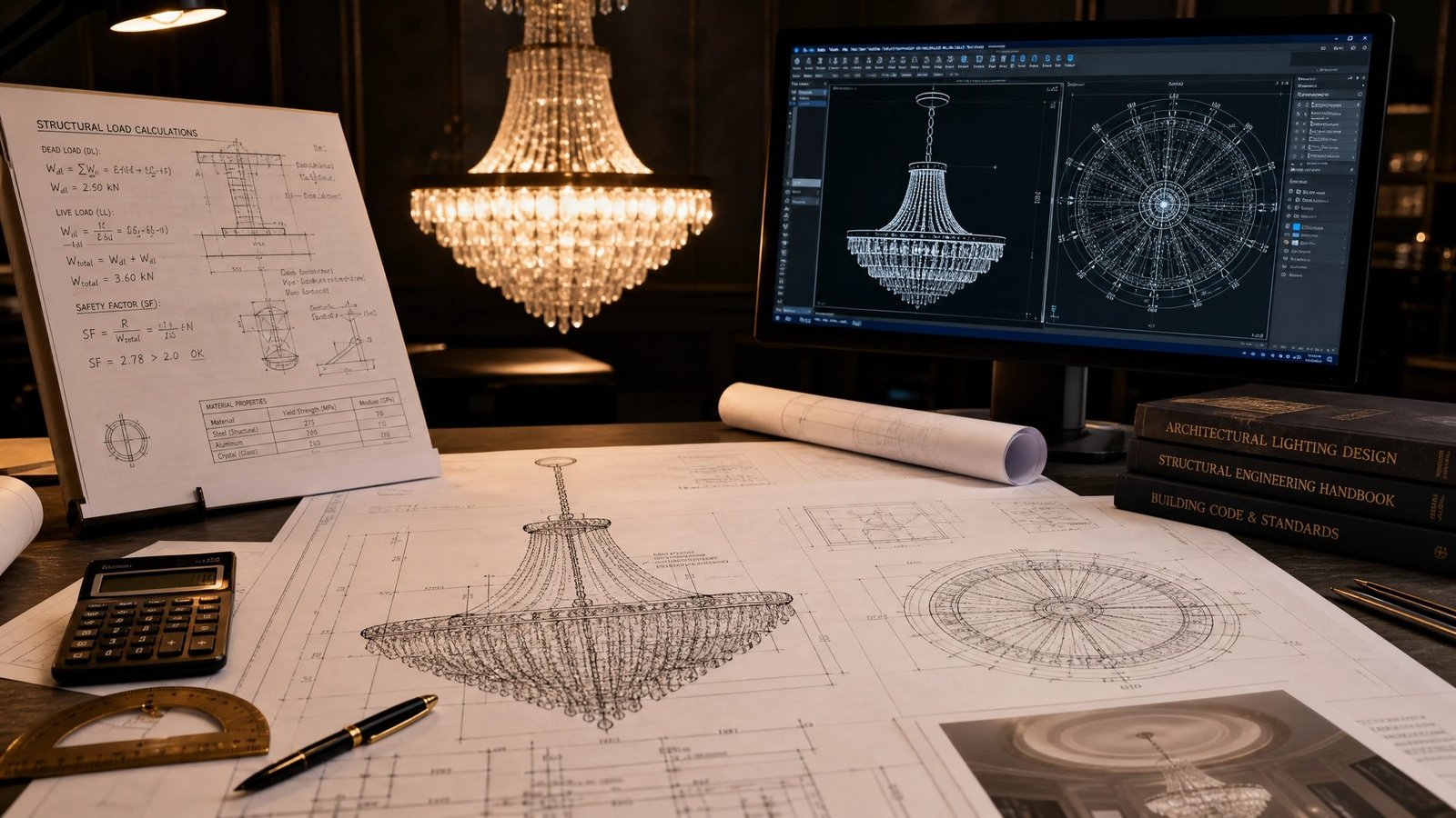 Projeto técnico e cálculo estrutural de um lustre